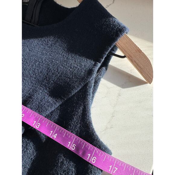 Lafayette 148 New York Sleeveless Wool Sheath Dress - Blue, 8 - Picture 9 of 10